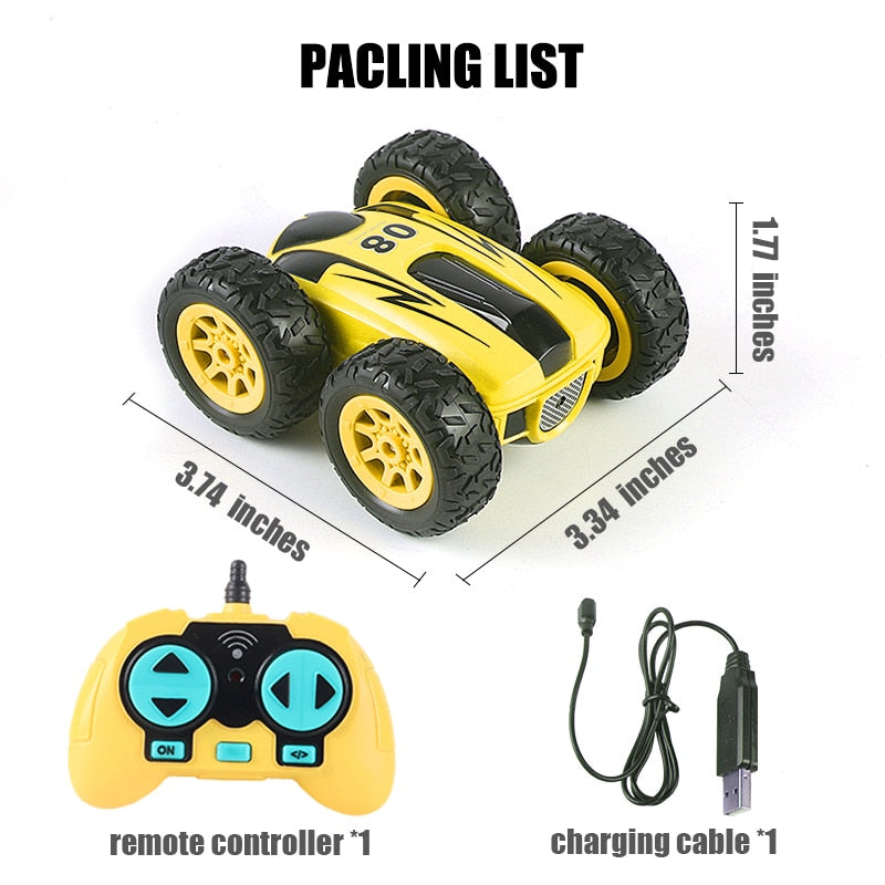 Roclub 4WD RC Car 2.4G Radio Remote Control Car 1:24 Double Side RC Stunt Cars 360°