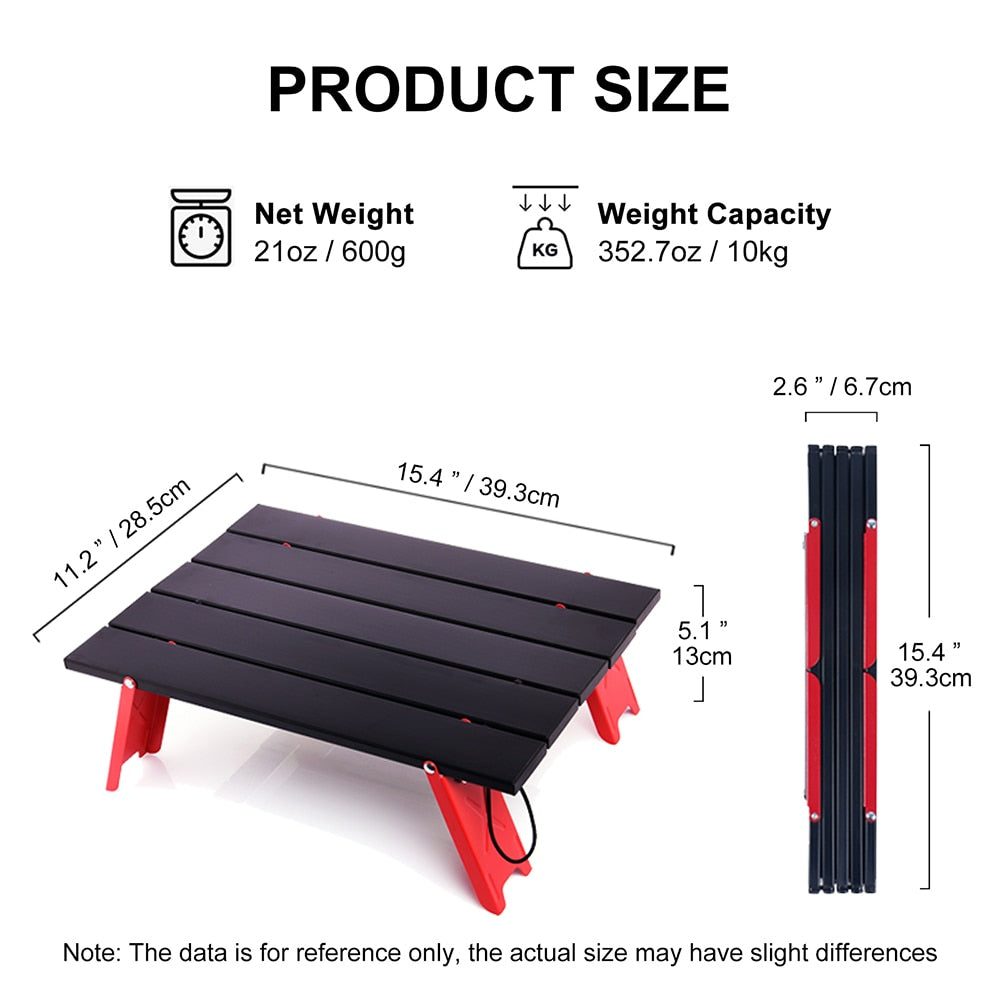 VILEAD Aluminum Picnic Table Folding Tables for Camping Beach Travel Ultralight Camping