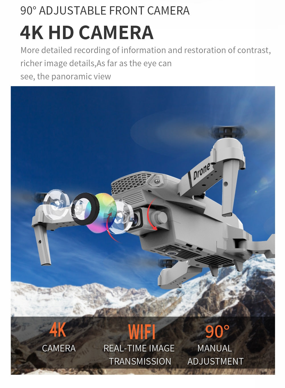 NEW Drone 4k profession HD Wide Angle Camera 1080P WiFi fpv Dual Camera Height Keep Drones Camera