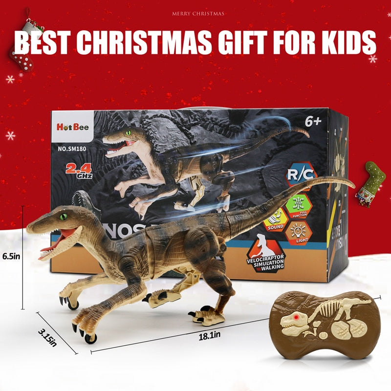 Kid RC Dinosaur Toys For Boys Intelligent Raptor Remote Control Jurassic Dinosaur