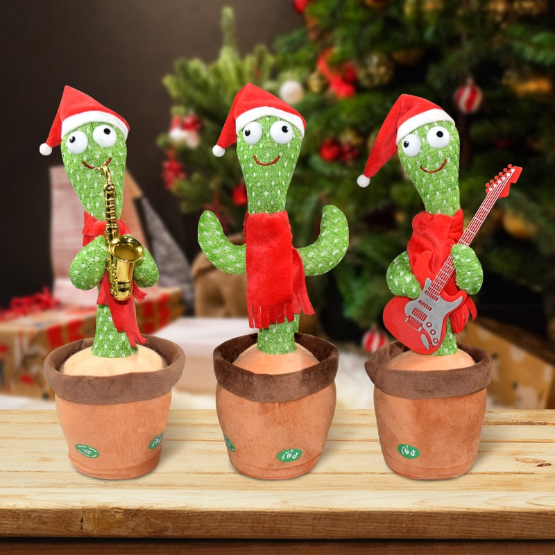 Dancing Cactus Repeat Talking Toy Electronic Plush Toys Can Sing Record Lighten Battery USB Charging