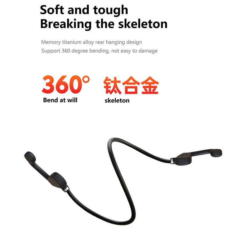 Bone Conduction Earphones Wireless Bluetooth Headphones Surround Sound Stereo Earbuds Sports Waterproof Headsets