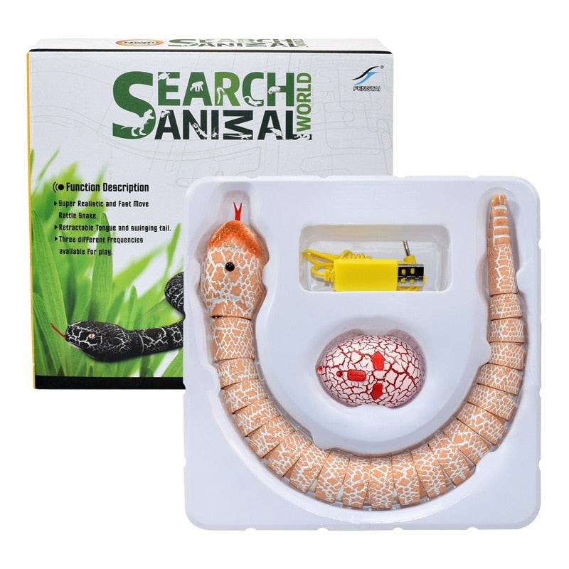 RC Animal Infrared Remote Control Snake with Egg Rattlesnake Kids Electric Toy Trick