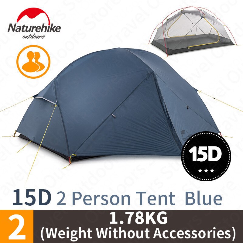 NatureHike Mongar Camping Tent 2 Persons Ultralight 20D Nylon Silicone Outdoor Hiking