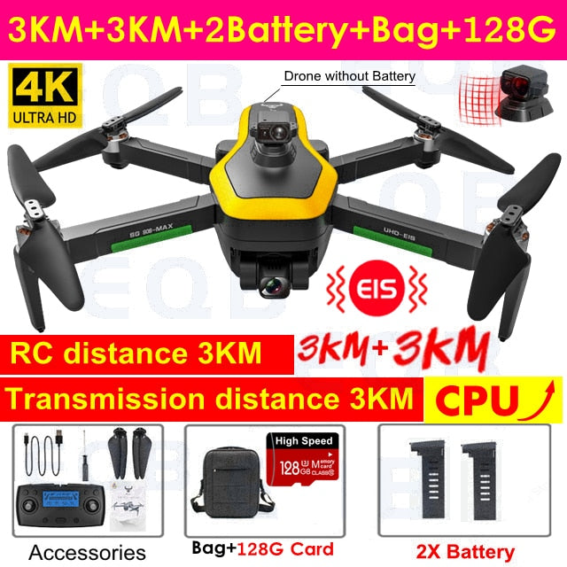 EQB SG906 MAX GPS Drone with 3 Axis Gimbal Professional 4K Camera Obstacle