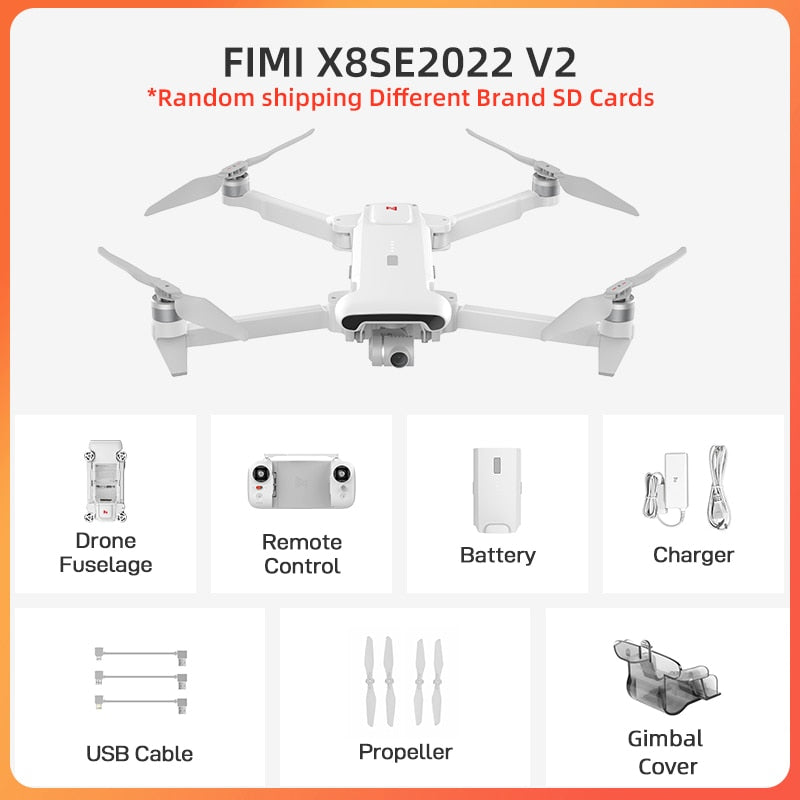 FIMI X8SE 2022 Camera Drone 4K professional Quadcopter camera RC Helicopter 10KM FPV 3-axis