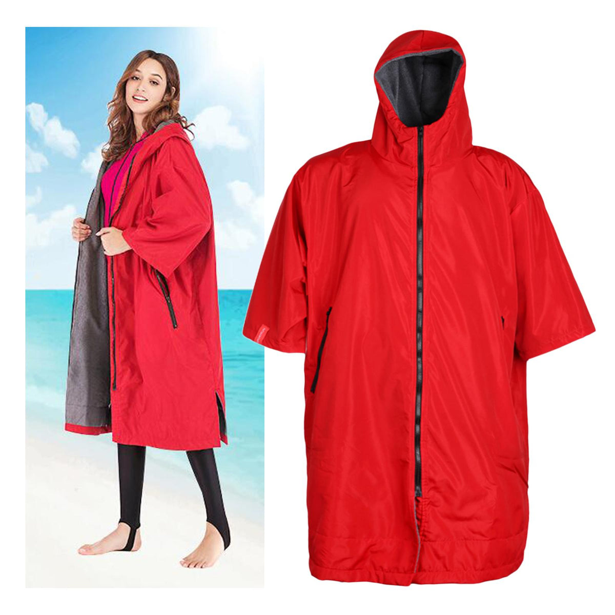 Surf Changing Robe Jacket Coat Quick Drying Jacket Weatherproof Cloak Outwear