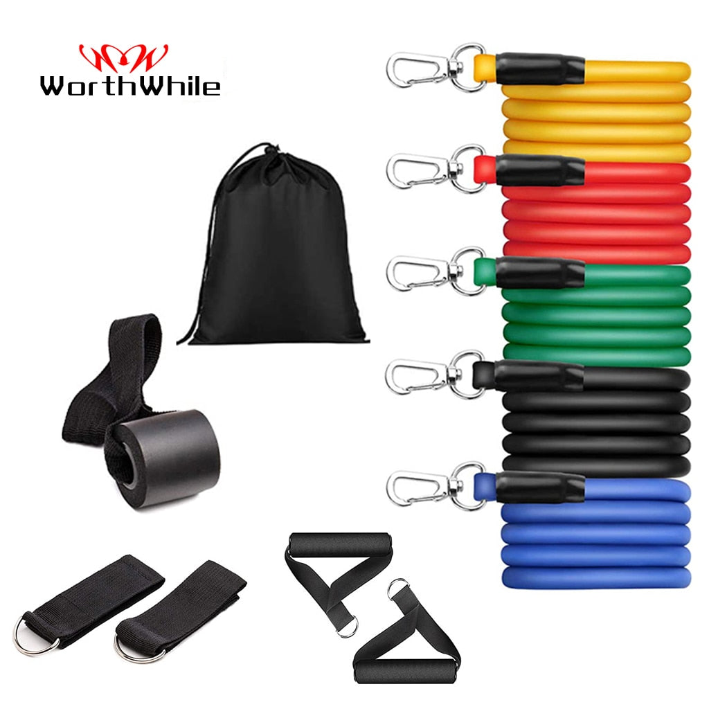 WorthWhile Gym Fitness Resistance Bands Set  Belt Yoga Stretch Pull Up Assist Rope Straps