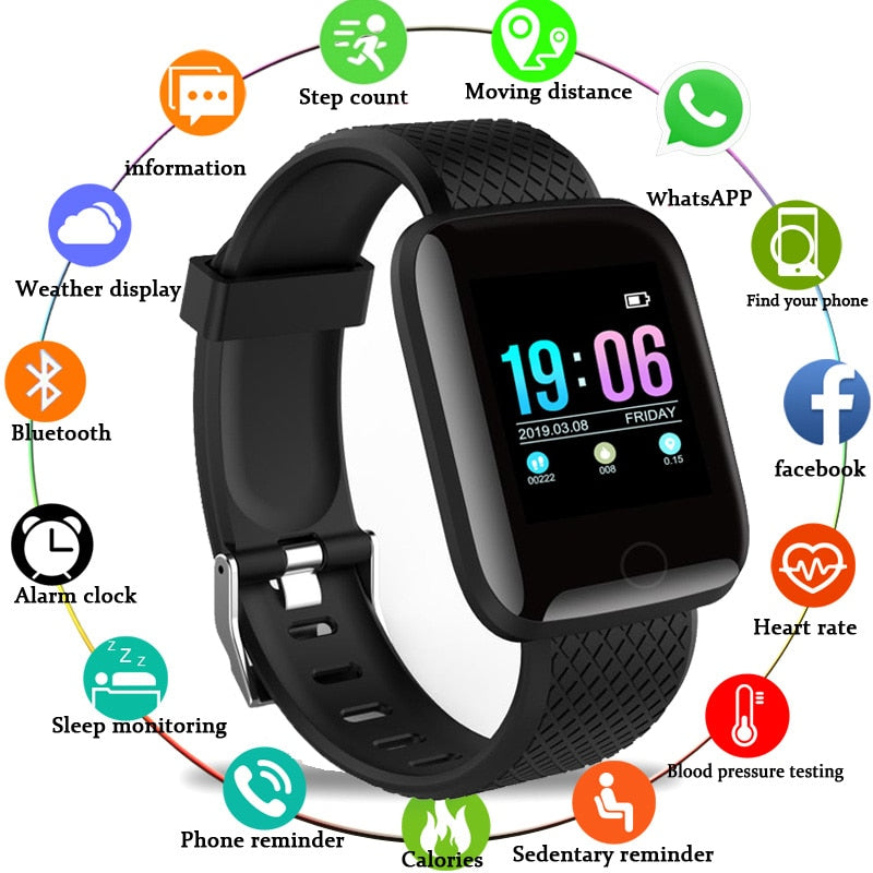 Smart Watches Blood Pressure Waterproof Men Women Heart Rate Monitor Fitness Tracker Digital