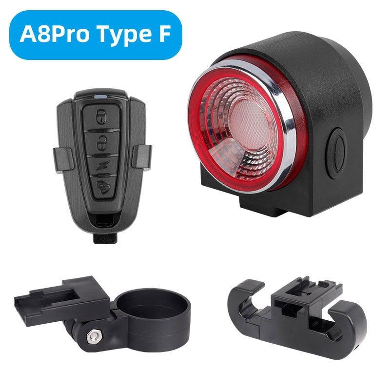 Bicycle Rear Lamp Braking Light Anti-theft Alarm Remote Call Wireless Control LED Lantern