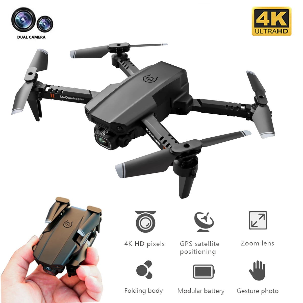 JINHENG XT6 Mini Drone 4K 1080P HD Camera WiFi Fpv Air Pressure Altitude Hold