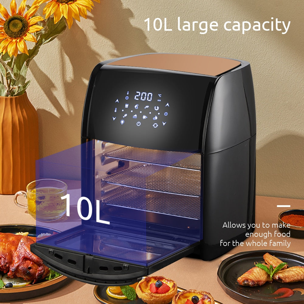 MIUI 10L/12.7QT Electric Air Fryer Oven MI-CYCLONE Rotisserie Dehydrator LED