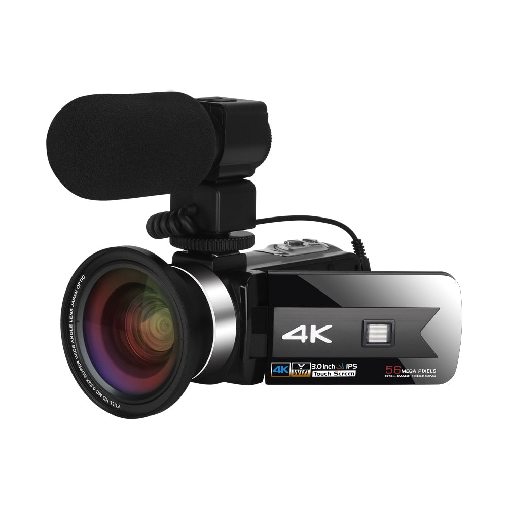 Professional Video Camera Wide Angle 4K Camcorder For Live Stream Youtube Webcam