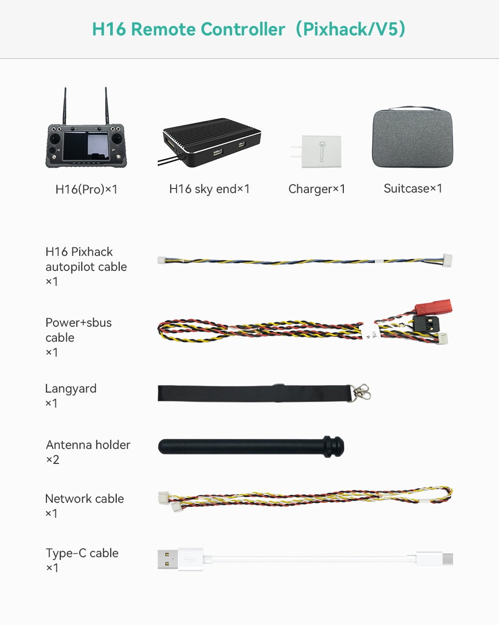 CUAV Black H16 HD Video Transmission Telemetry Agriculture Spraying Parts Mapping Remote Controller