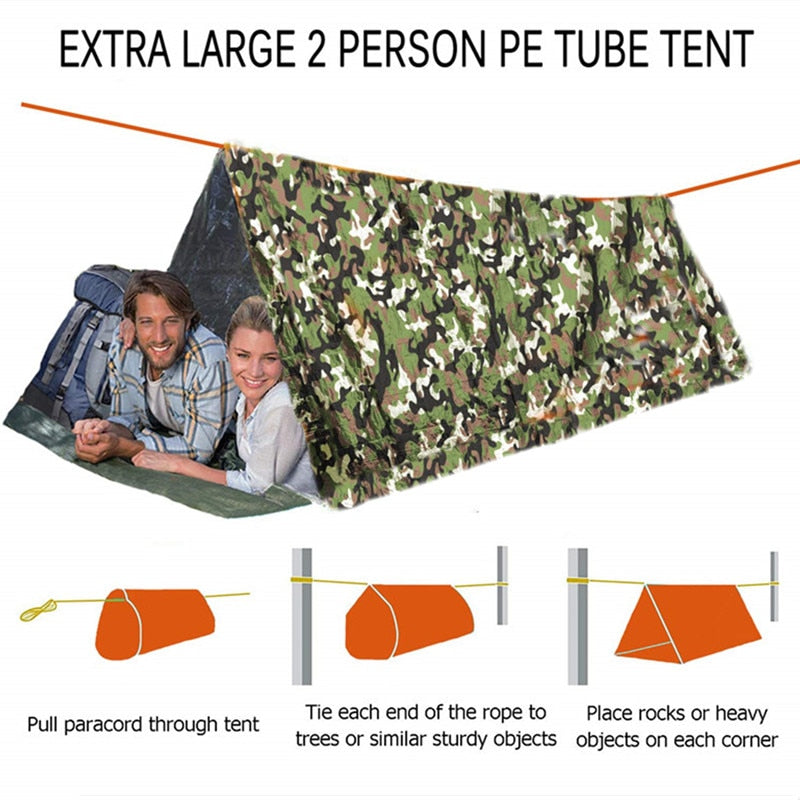 Camping Emergency Tent Survival Sleeping Bag Waterproof Thermal Emergency Blanket Bivy