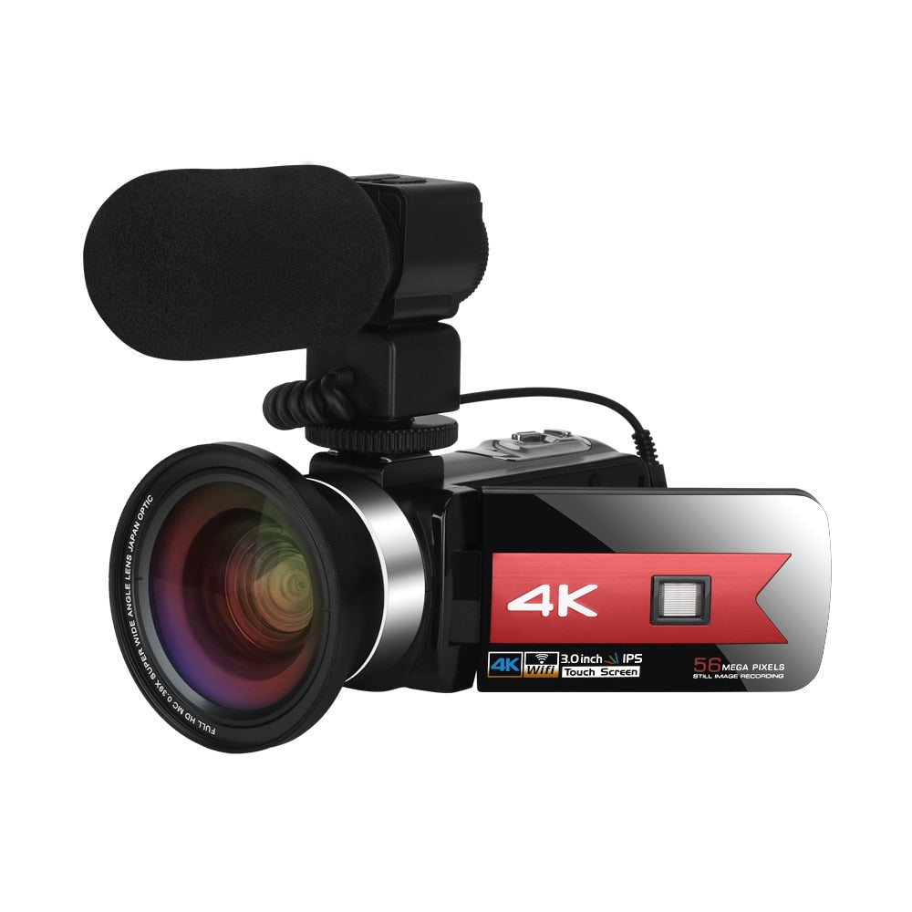 Professional Video Camera Wide Angle 4K Camcorder For Live Stream Youtube Webcam