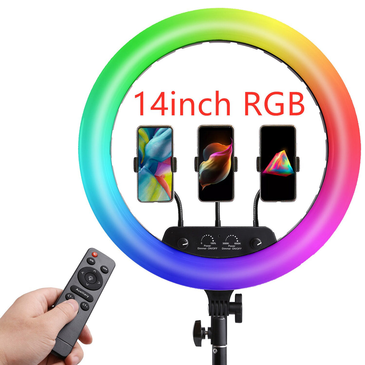 14 18inch Photo Studio lighting LED RGB Ring Light Photography Large Lamp With Tripod Stand