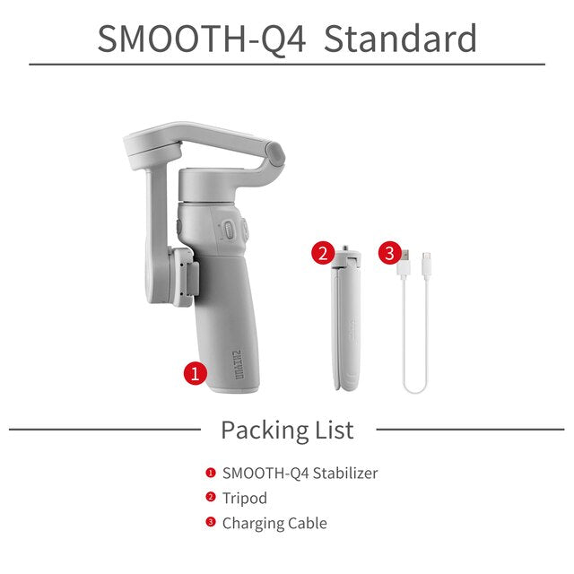 Zhiyun Smooth Q3 handheld 3axis smartphone gimbal stabilizer Foldable mobile phone