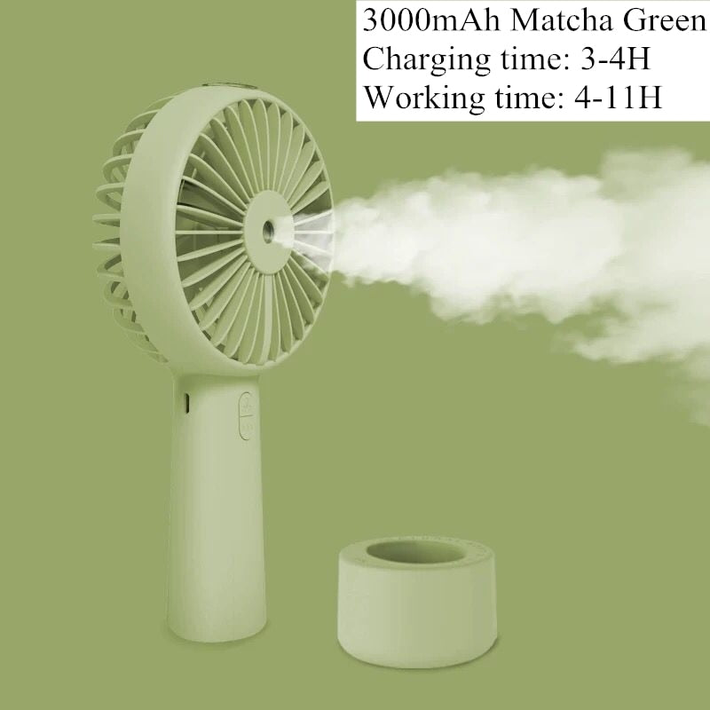 Battery Portable Water Spray Mist Fan Electric USB Rechargeable Handheld Mini Fan Cooling Air