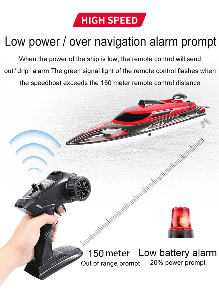 HJ808 RC Boat 2.4Ghz 25km/h High-Speed Remote Control Racing Ship Water Speed