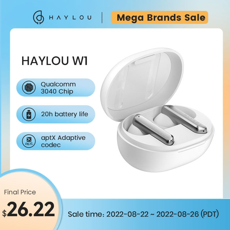 HAYLOU W1 QCC 3040 Bluetooth 5.2 Earphones,Apt-X/AAC Moving iron + Moving