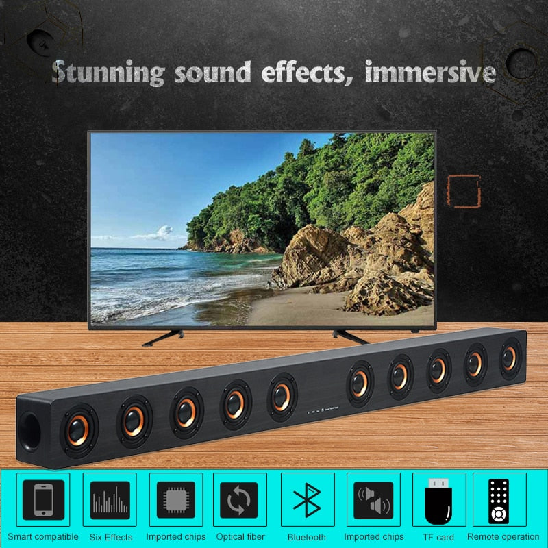 40W Soundbar for TV HiFi Wireless Bluetooth Speakers Stereo Subwoofer Home Sound Box Movie RAC AUX