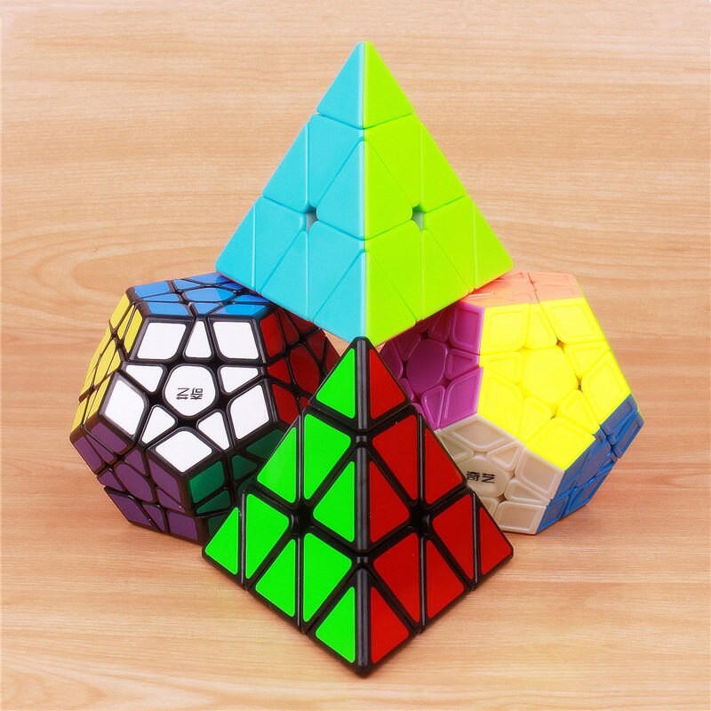 QY TOYS megaminxeds magic speed cube stickerless pyramidcube professional puzzle