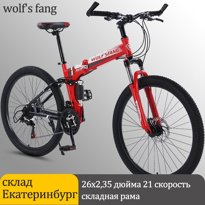 Wolf's fang Bicycle Folding Mountain bike 26 inch New 21 speed Road bikes Fat Snow