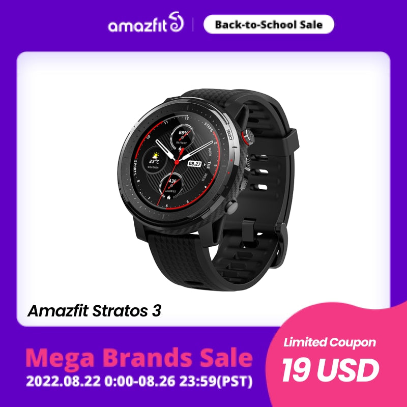 IN Stock Global Version New Amazfit Stratos 3 Smart Watch GPS 5ATM Music Dual Mode