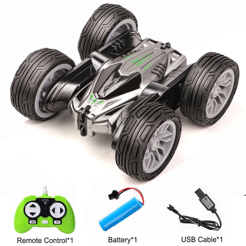 Roclub 4WD RC Car 2.4G Radio Remote Control Car 1:24 Double Side RC Stunt Cars 360°