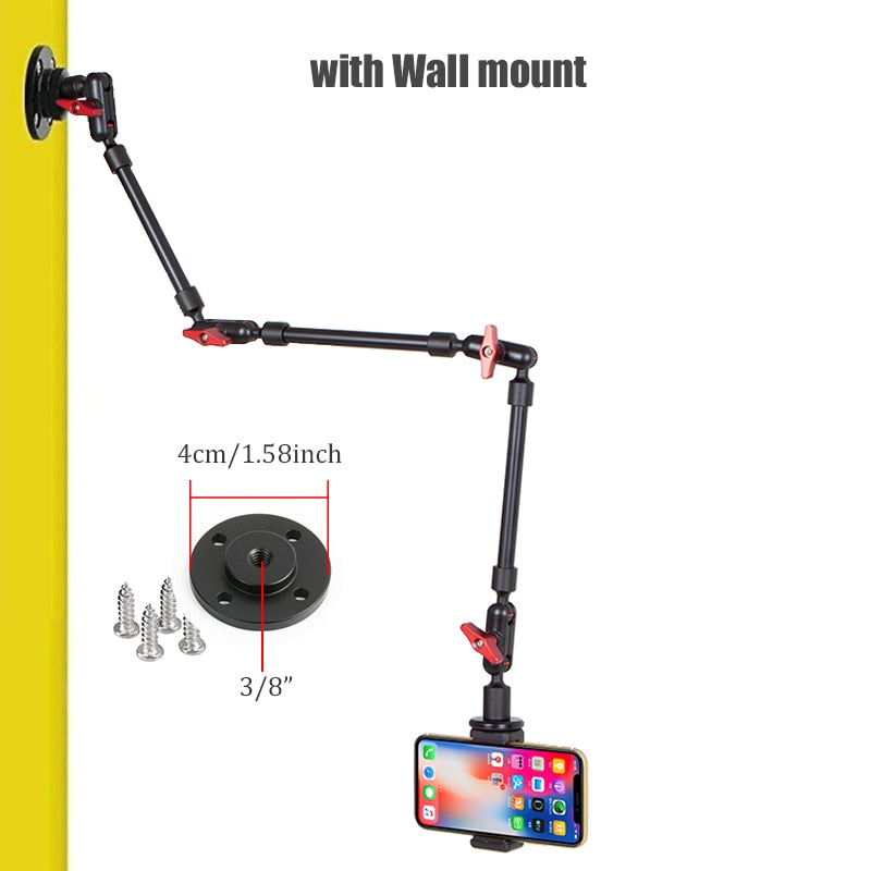 BFOLLOW Magic Friction Arm 32" Bracket for Smartphone Camcorder Action Camera Gopro Clamp Wall