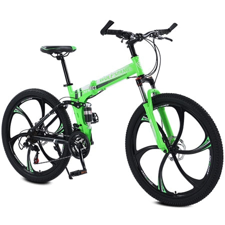 Wolf's fang Bicycle Folding Mountain bike 26 inch New 21 speed Road bikes Fat Snow