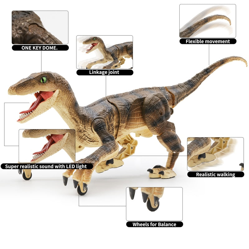 Kid RC Dinosaur Toys For Boys Intelligent Raptor Remote Control Jurassic Dinosaur