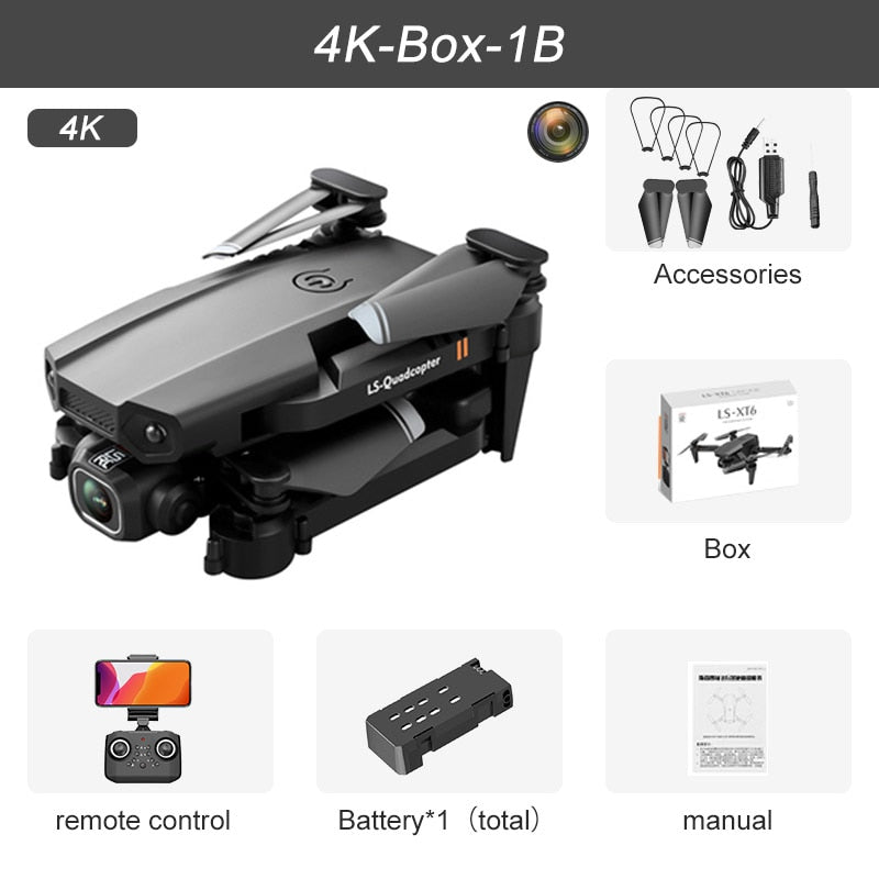 JINHENG XT6 Mini Drone 4K 1080P HD Camera WiFi Fpv Air Pressure Altitude Hold