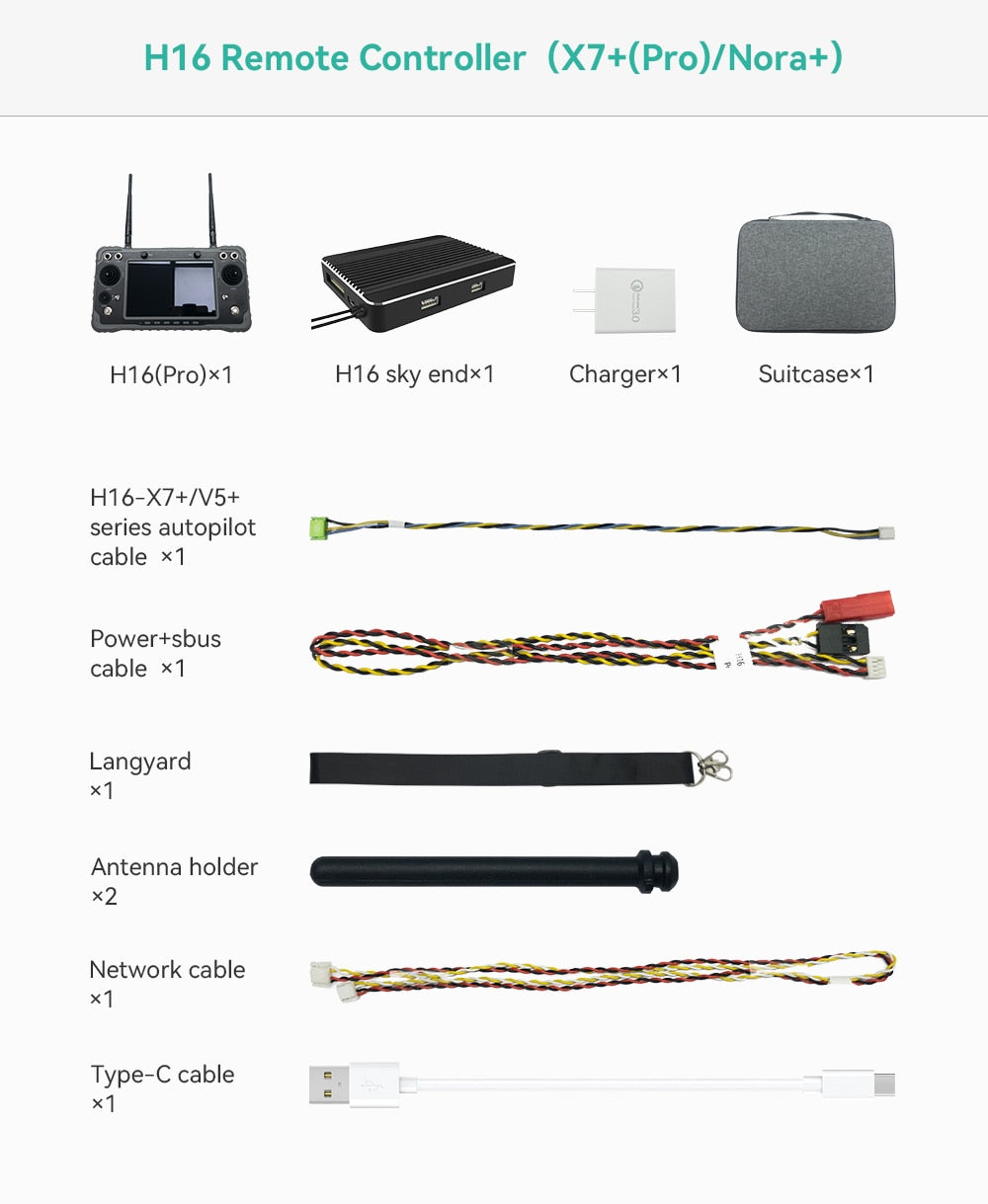 CUAV Black H16 HD Video Transmission Telemetry Agriculture Spraying Parts Mapping Remote Controller