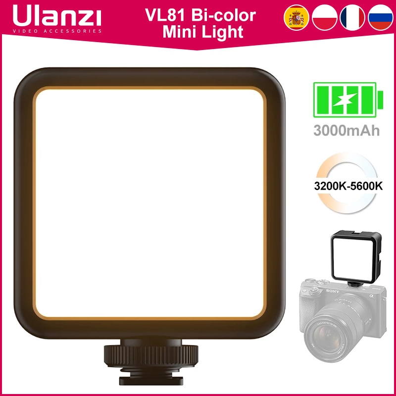 Ulanzi Vijim VL81 Mini LED Video Light On Camera Photo Studio Lighting Soft Diffuser