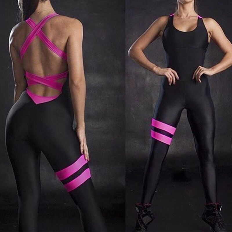 Yoga Jumpsuit Romper Women One Piece Sports Pants Sexy Backless Sportswear Tracksuit