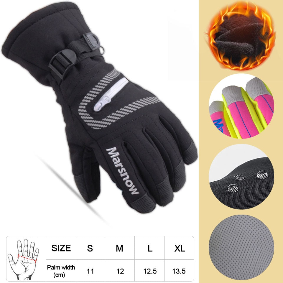 GOBYGO Men Women Children Ski Gloves Waterproof Warm Cycling Hockey Gloves