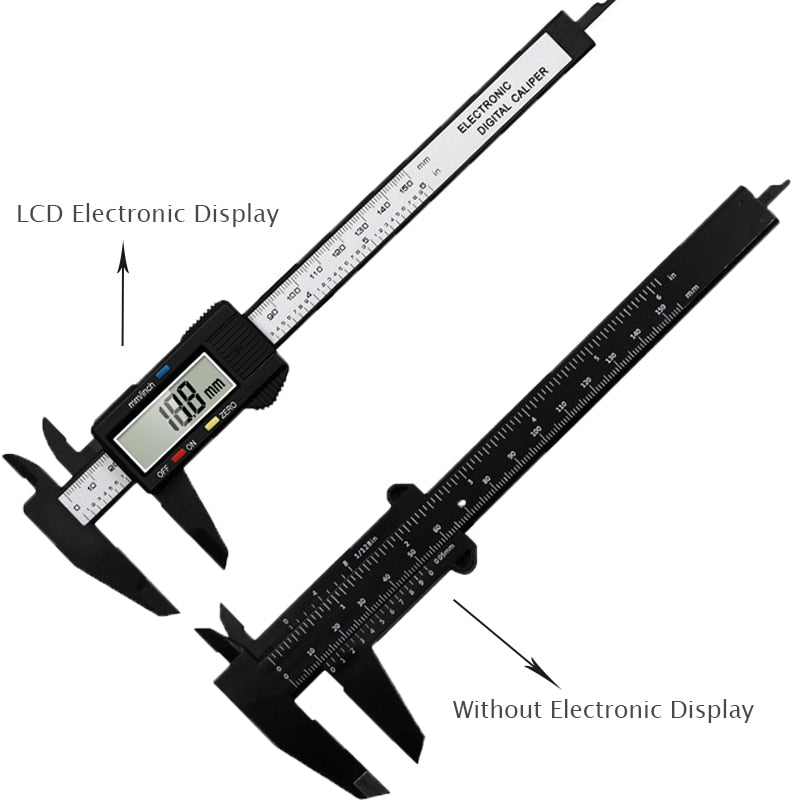 150mm 100mm Electronic Digital Caliper Carbon Fiber Dial Vernier Caliper Gauge Micrometer