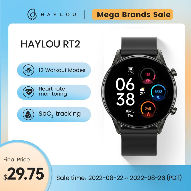 HAYLOU RT2 smart watches Custom watch face Blood oxygen monitor 12 Sport Models