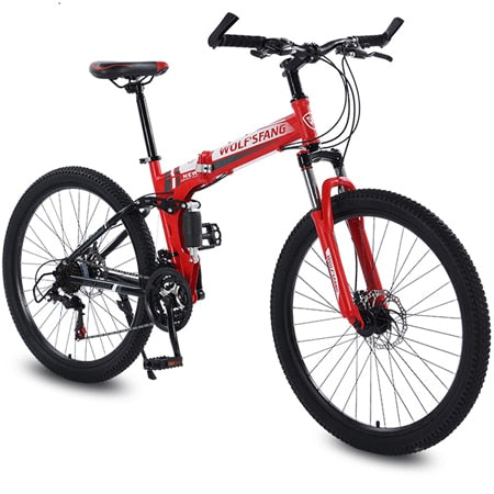 Wolf's fang Bicycle Folding Mountain bike 26 inch New 21 speed Road bikes Fat Snow