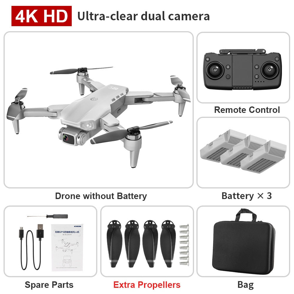 GPS Drone 4K Dual HD Camera Professional Aerial Photography Brushless Motor