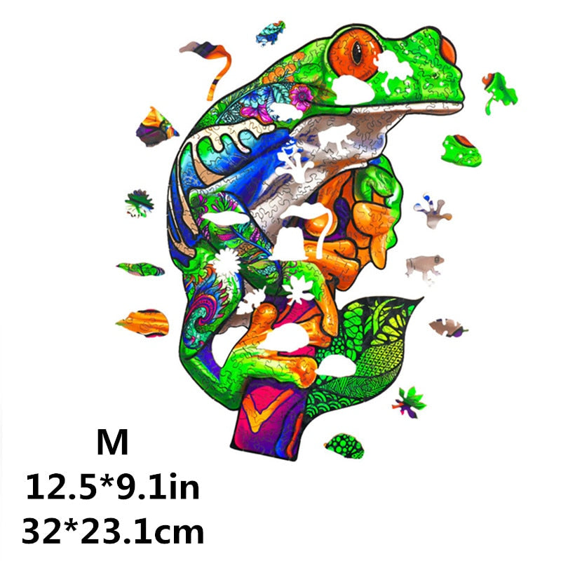 Animal Wooden Puzzle For Adults Kids Turtle Wooden Jigsaw Puzzle Board Set 3D Puzzle Toys