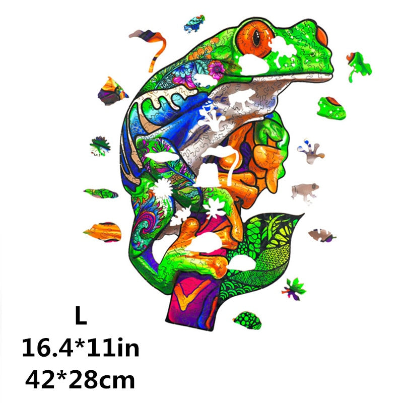 Animal Wooden Puzzle For Adults Kids Turtle Wooden Jigsaw Puzzle Board Set 3D Puzzle Toys